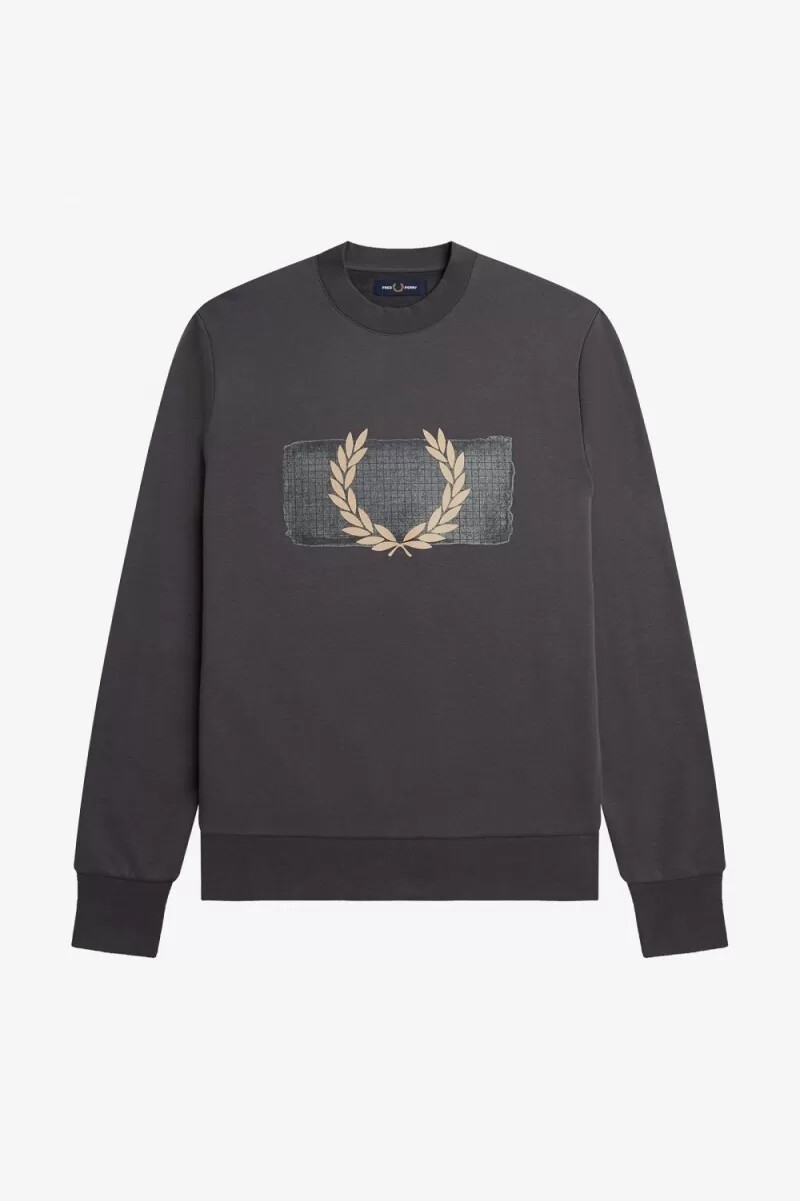 felpa da uomo fred perry layered graphic color canna di fucile