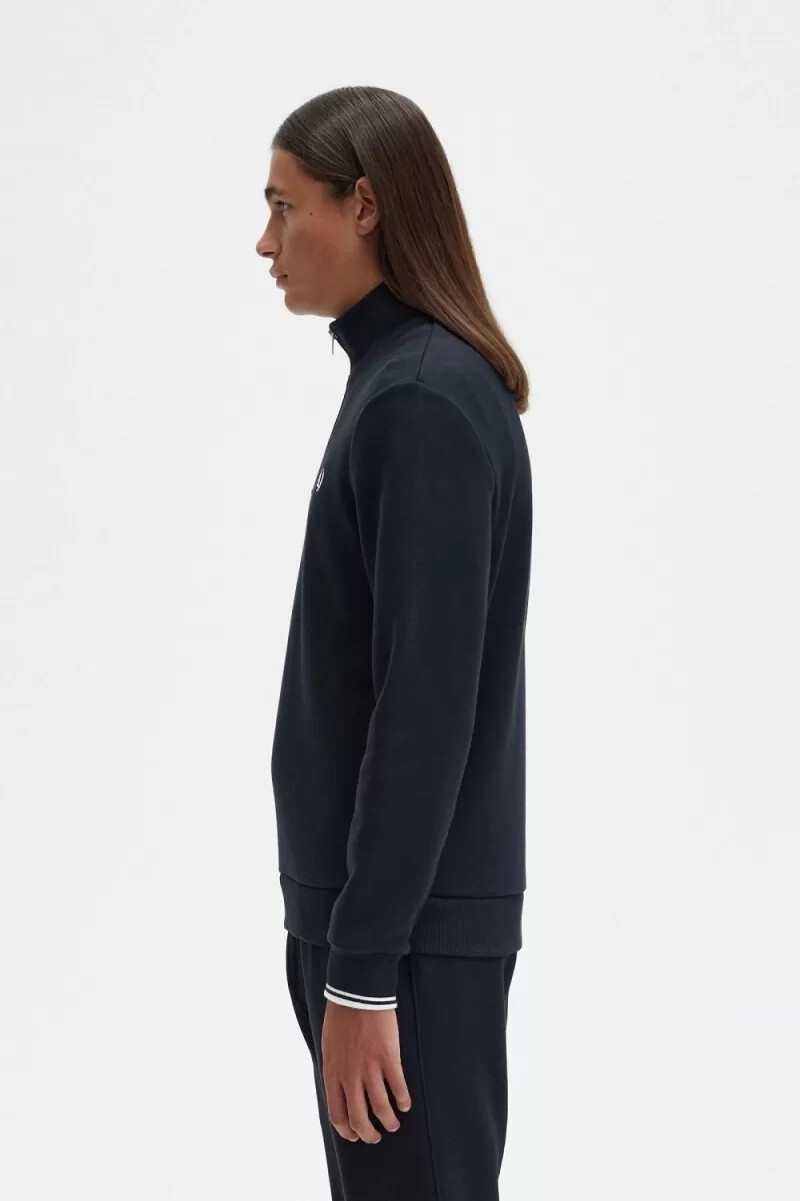 felpa da uomo fred perry half zip nera