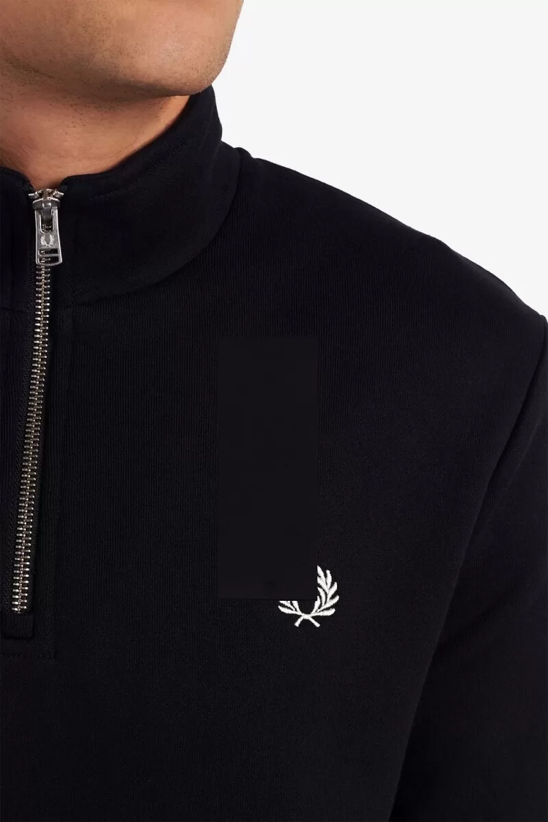 felpa da uomo fred perry half zip nera