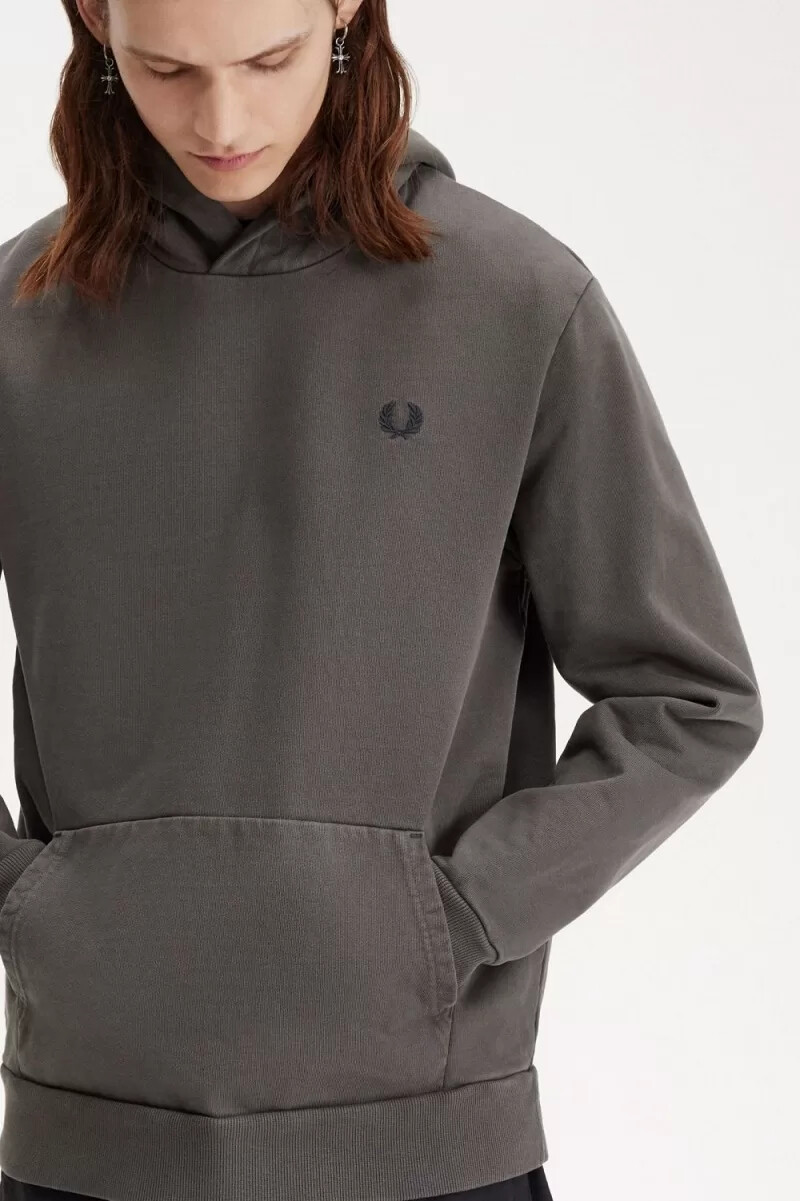 felpe con cappuccio da uomo fred perry heavyweight field green