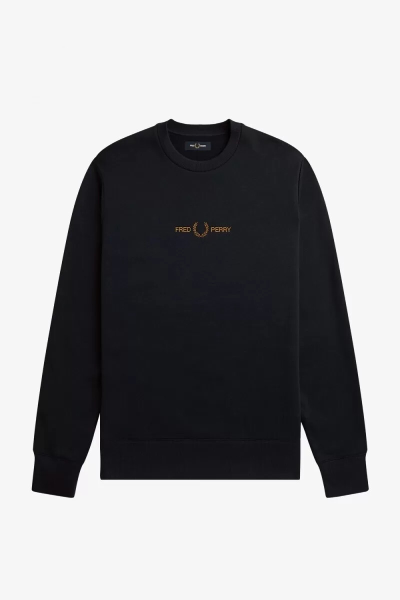 felpe da uomo ricamate fred perry blu navy
