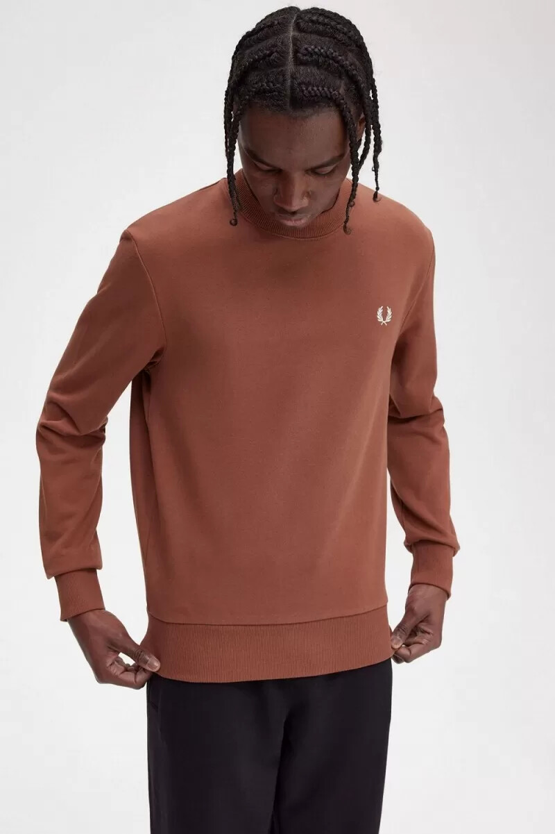 felpa da uomo fred perry rave graphic whisky brown