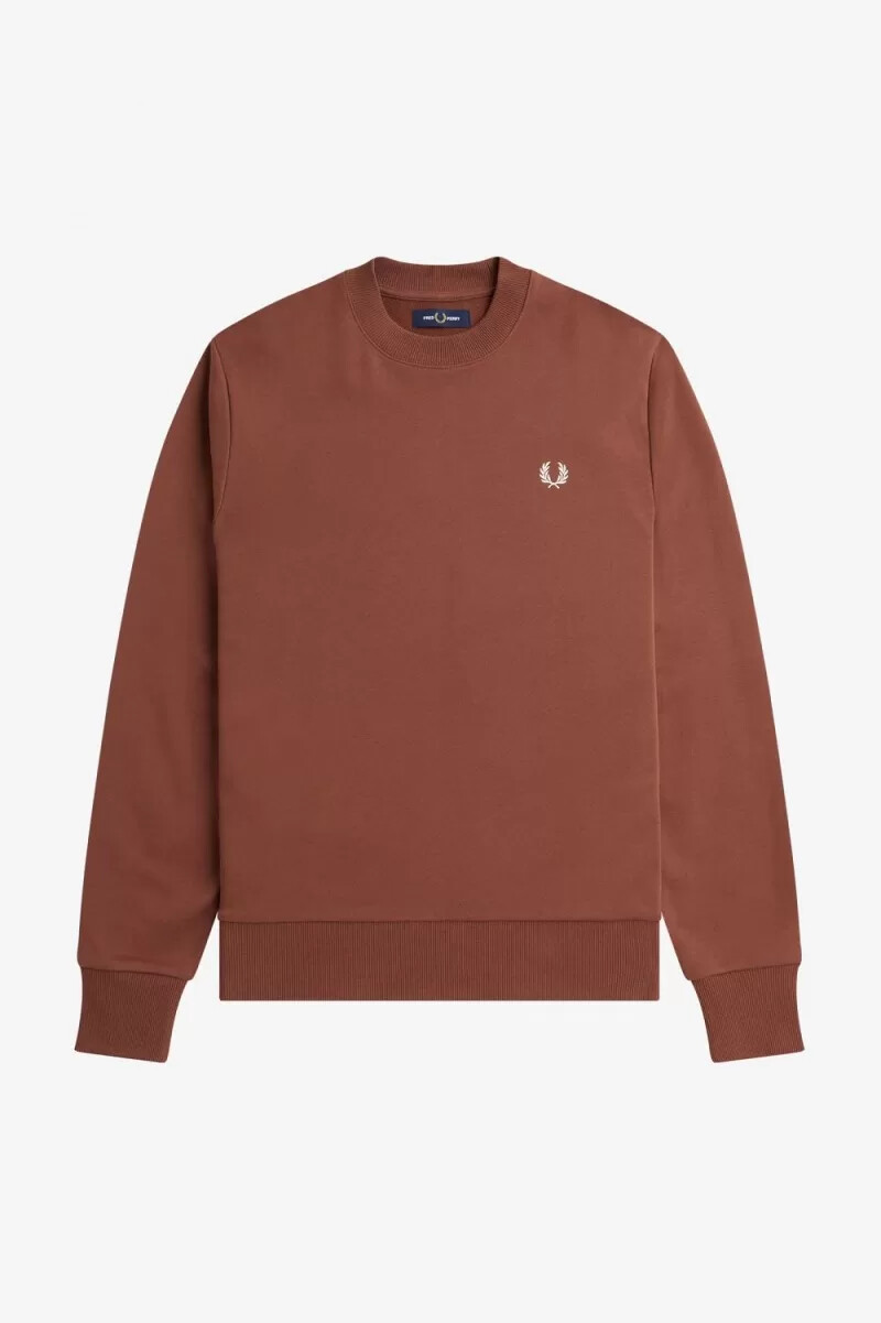 felpa da uomo fred perry rave graphic whisky brown