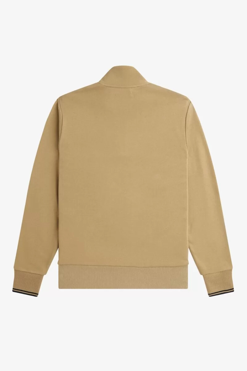 fred perry half zip felpe da uomo verde nero