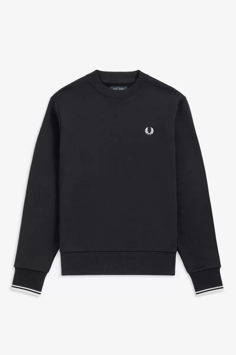 felpa girocollo da uomo fred perry blu navy