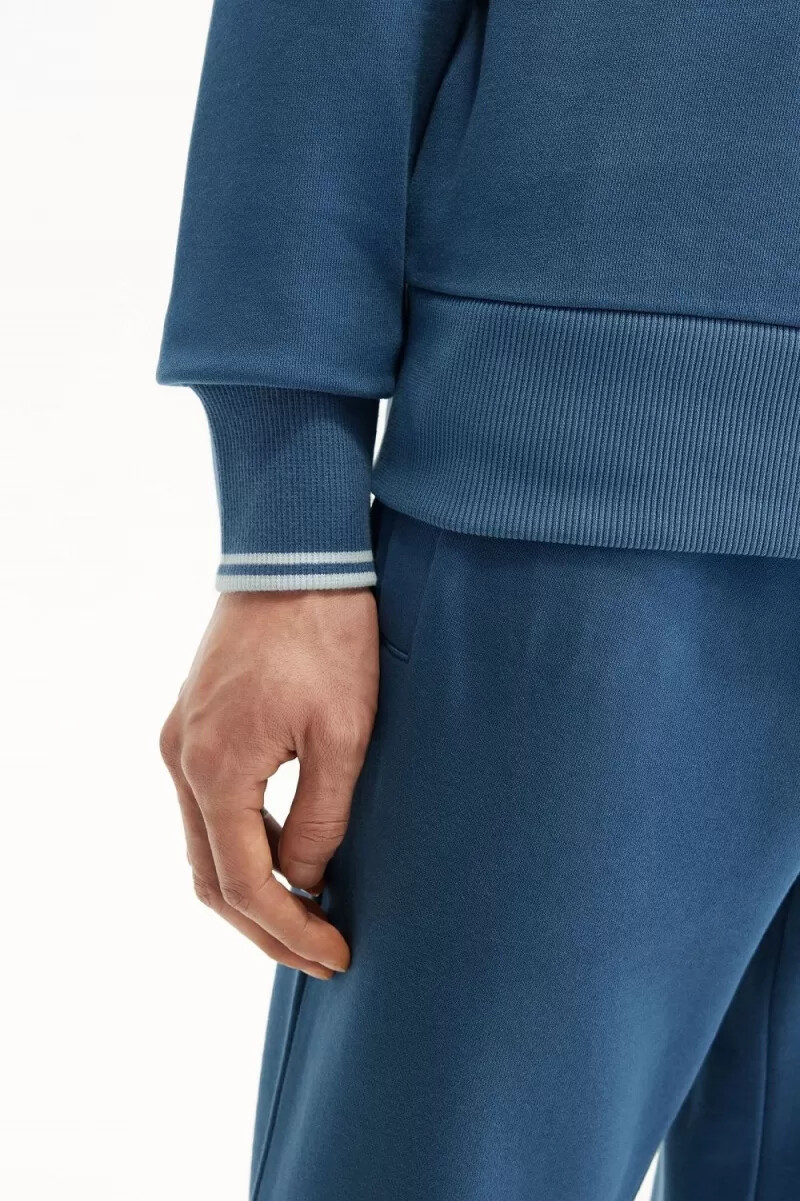 felpa girocollo da uomo fred perry blu notte chiaro acquamarina