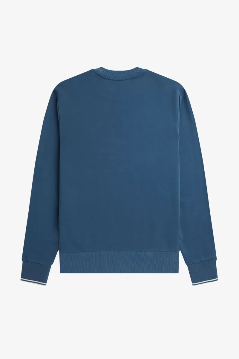 felpa girocollo da uomo fred perry blu notte chiaro acquamarina