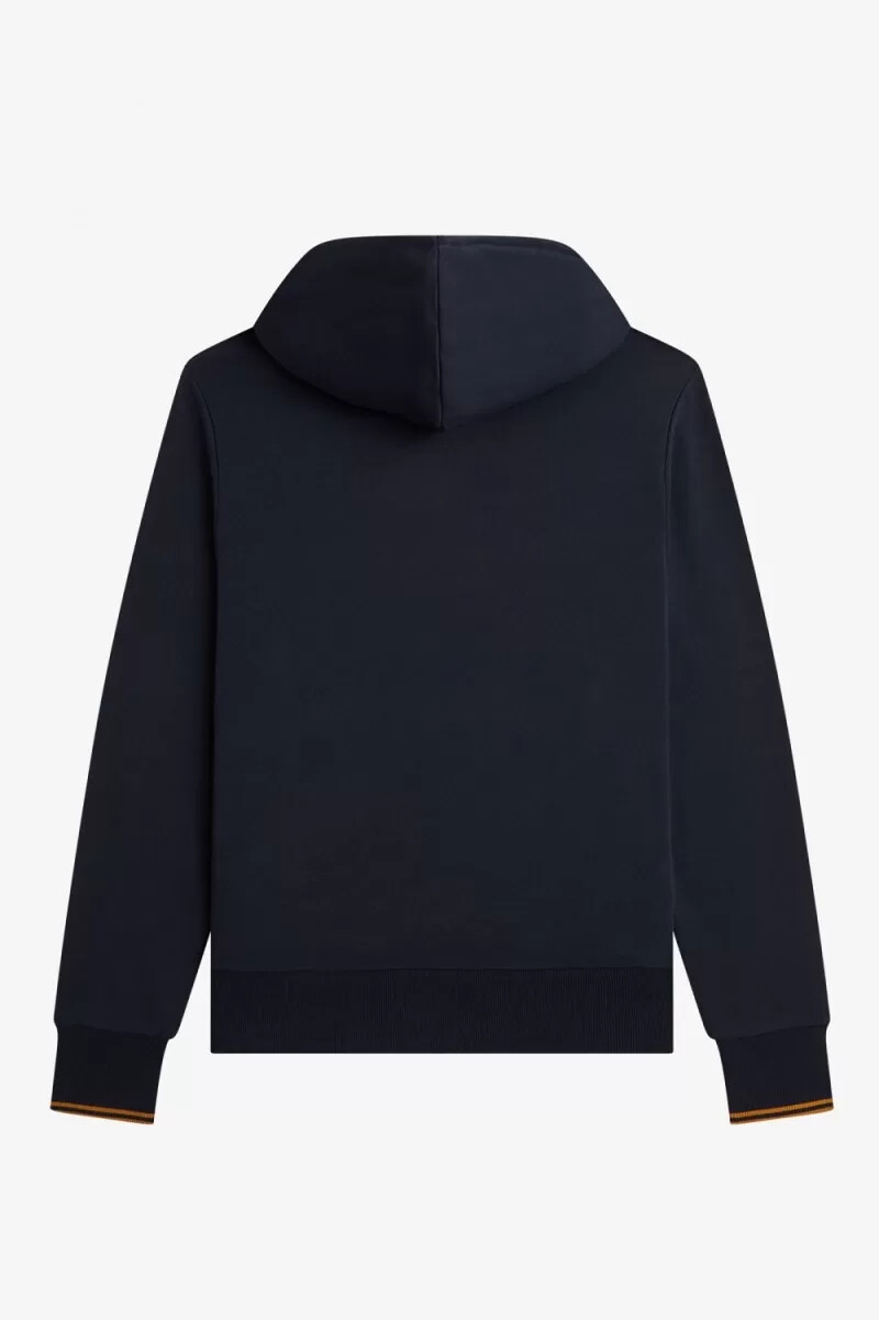 felpa con cappuccio fred perry tipped da uomo blu navy e caffè scuro