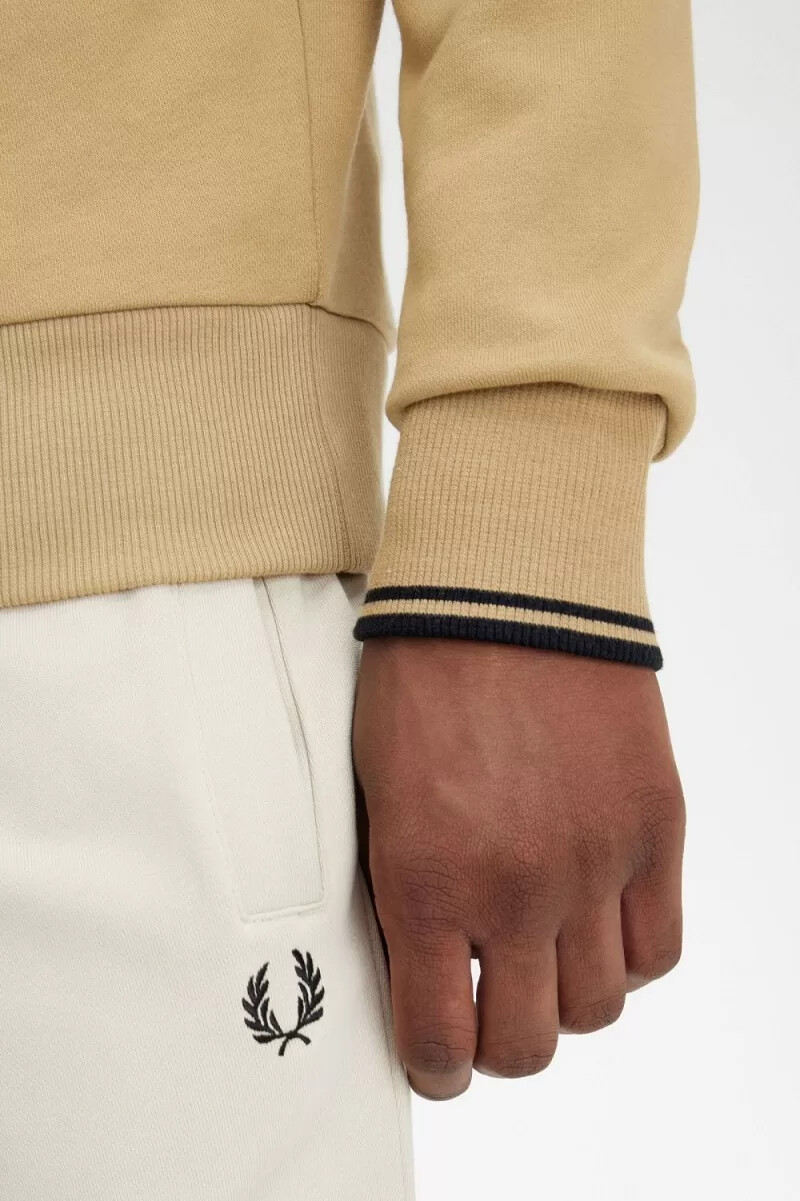 fred perry felpa girocollo da uomo verde nera