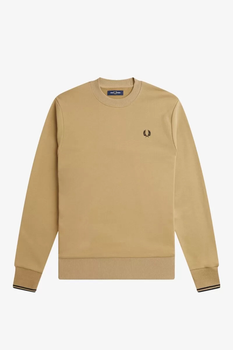 fred perry felpa girocollo da uomo verde nera