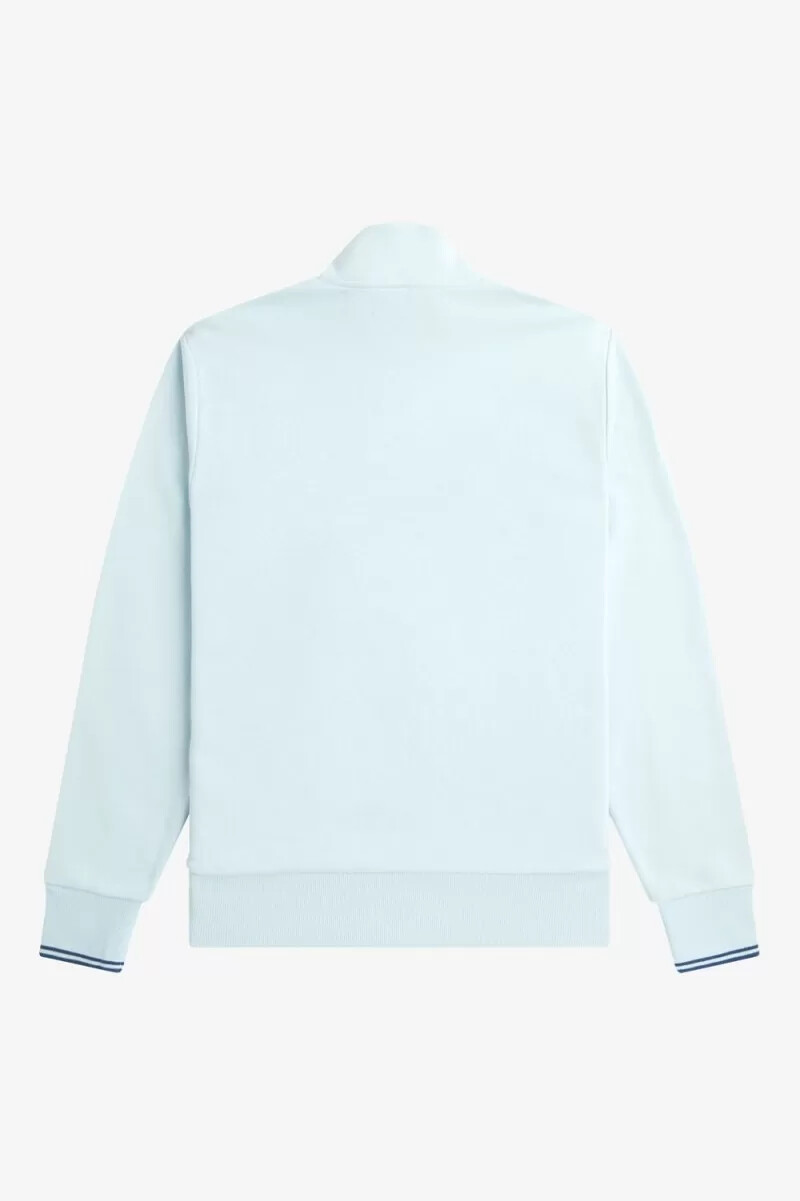 felpa con mezza zip da uomo fred perry light aqua midnight blue