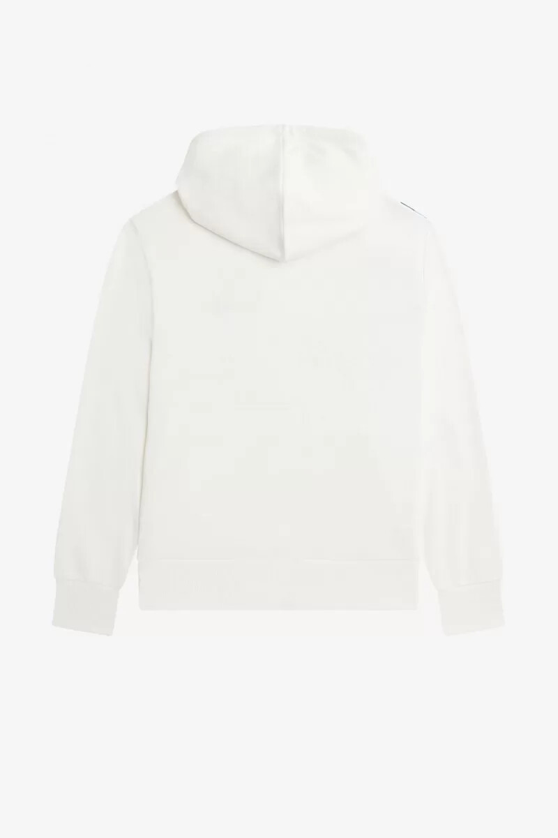 felpa con cappuccio da uomo fred perry laurel wreath print colore bianco neve