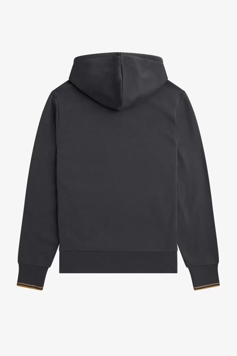felpa con cappuccio fred perry tipped da uomo colore grigio ancore e caffè scuro