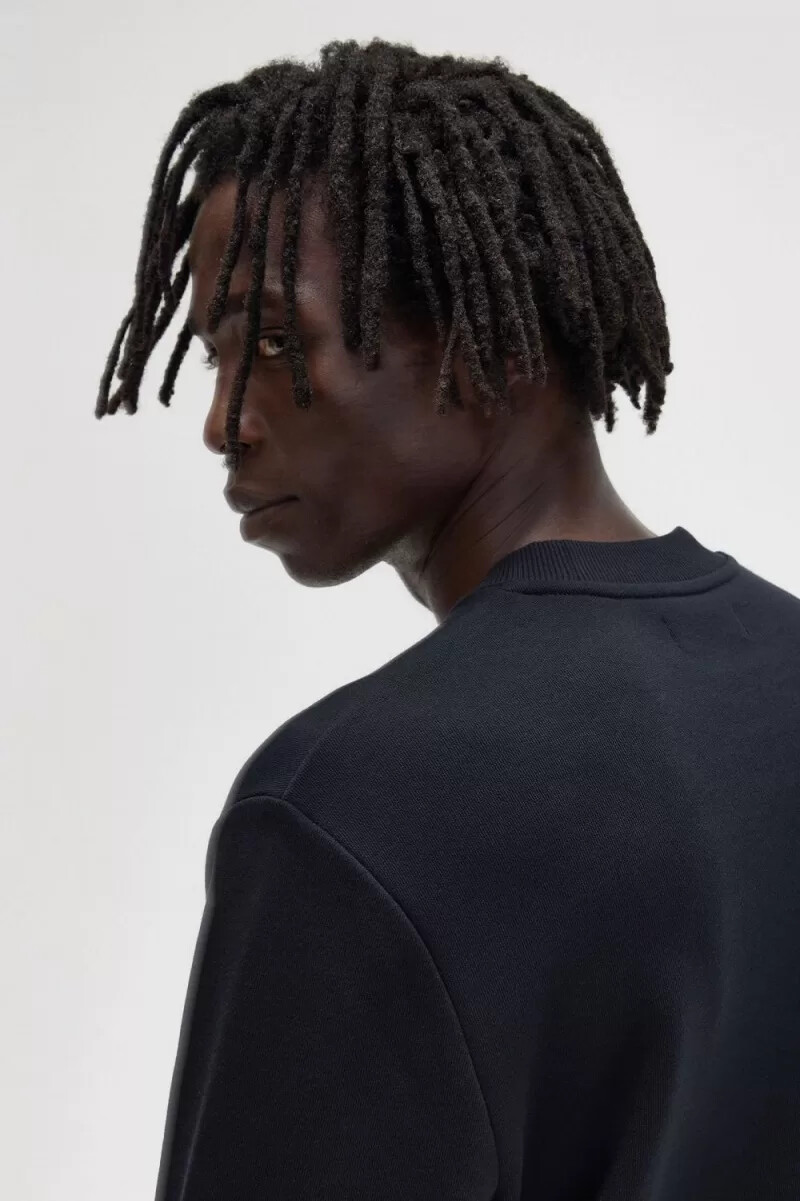 felpa girocollo da uomo fred perry nera