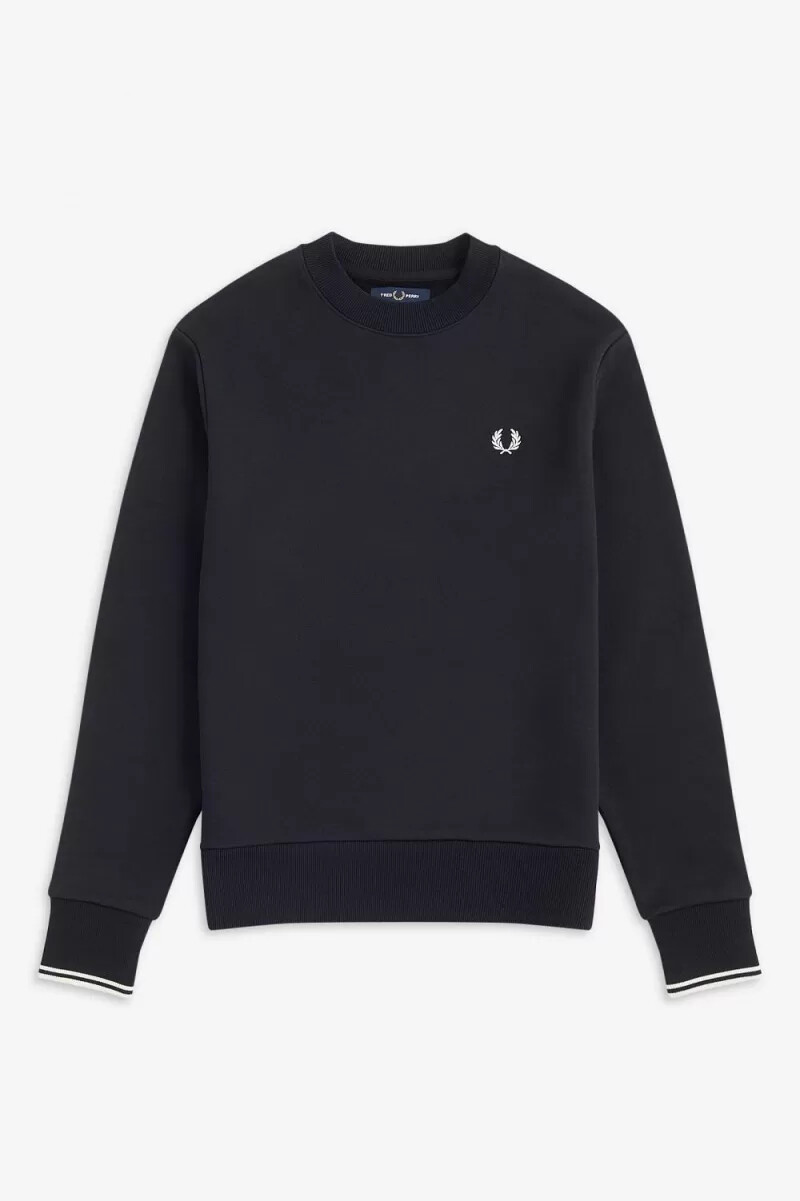 felpa girocollo da uomo fred perry nera