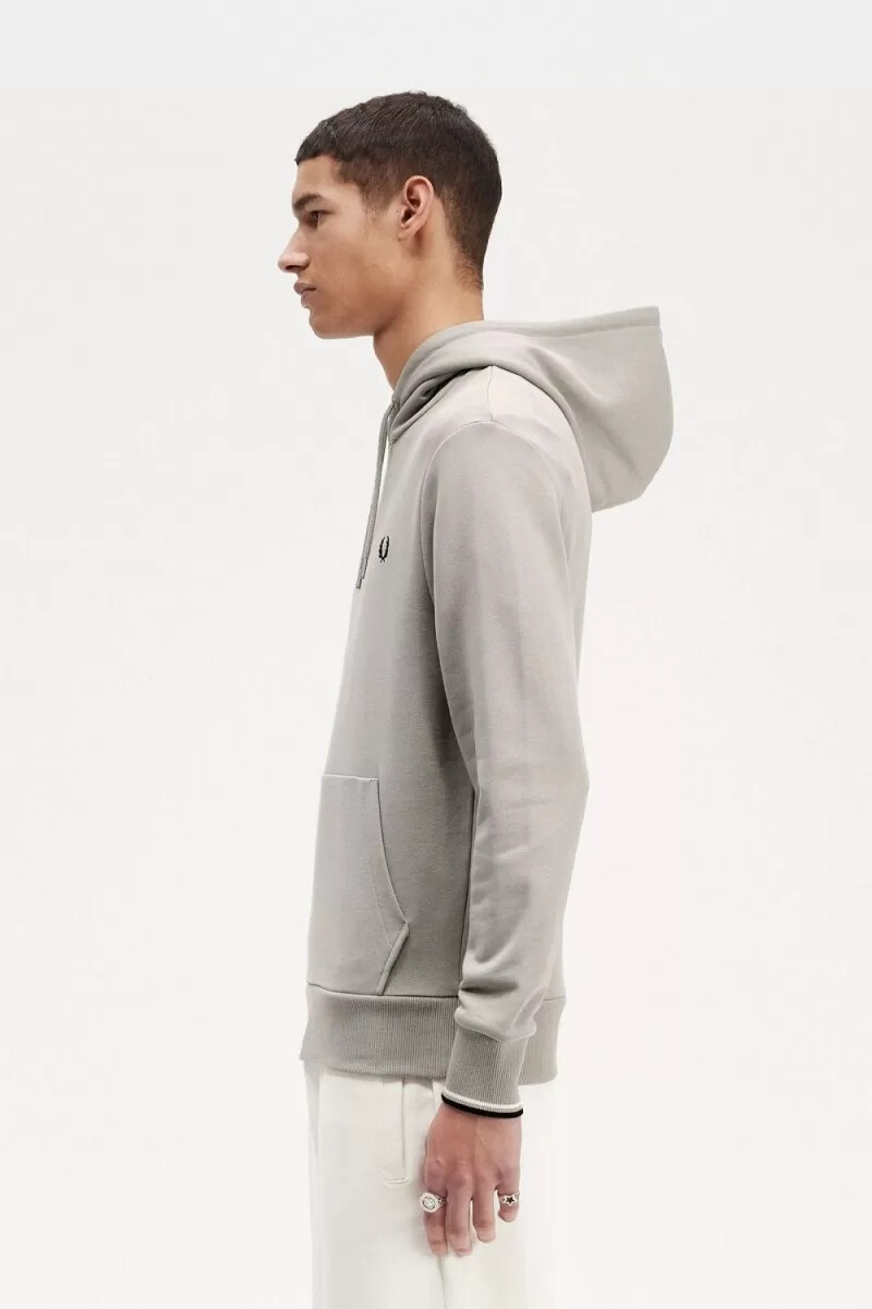 felpa con cappuccio e tipped da uomo fred perry grigia