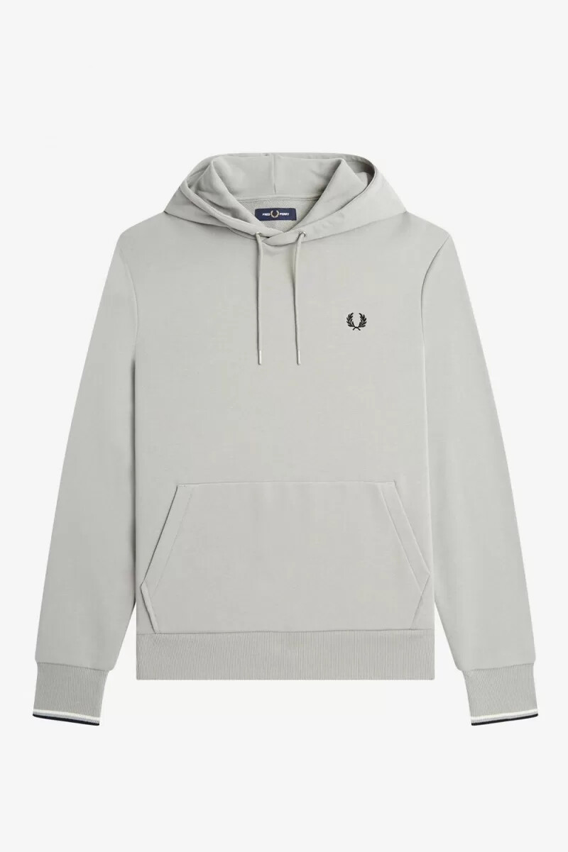 felpa con cappuccio e tipped da uomo fred perry grigia