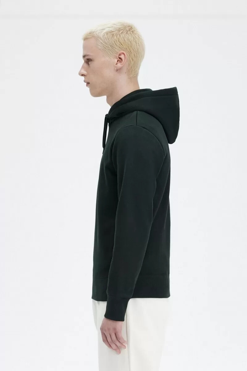 felpe con cappuccio ricamate da uomo fred perry colore verde notte