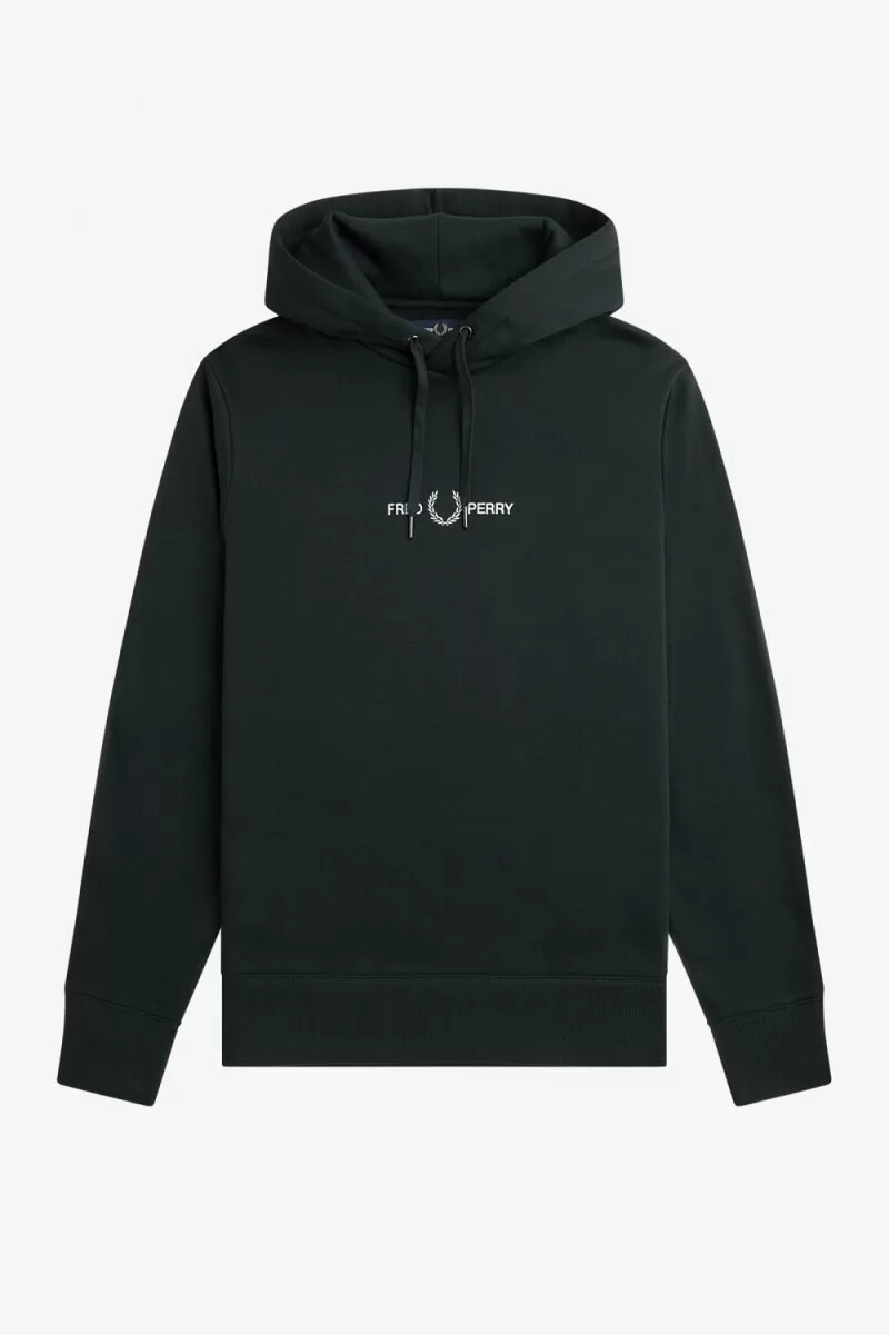 felpe con cappuccio ricamate da uomo fred perry colore verde notte