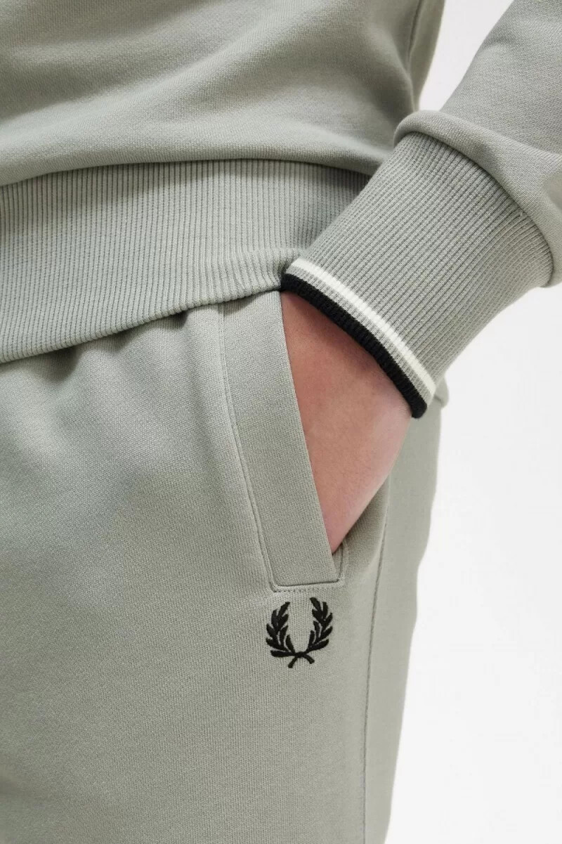 felpa con mezza zip da uomo fred perry grigia