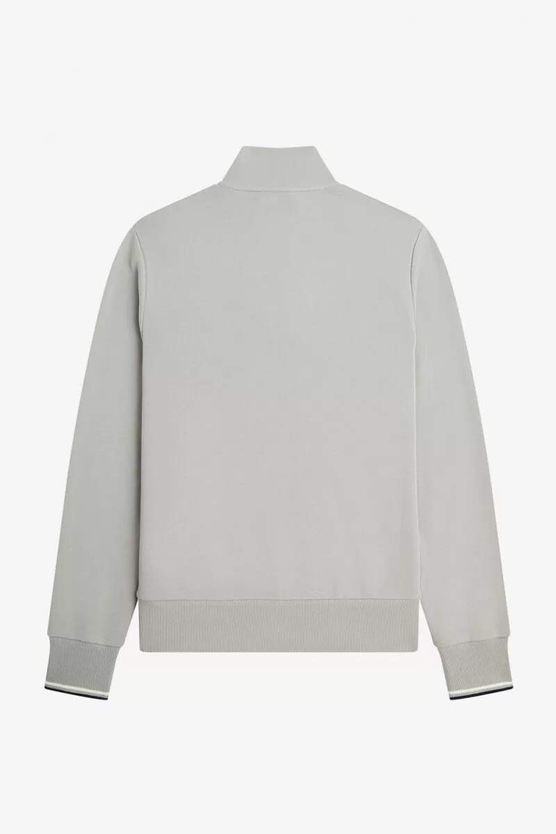 felpa con mezza zip da uomo fred perry grigia
