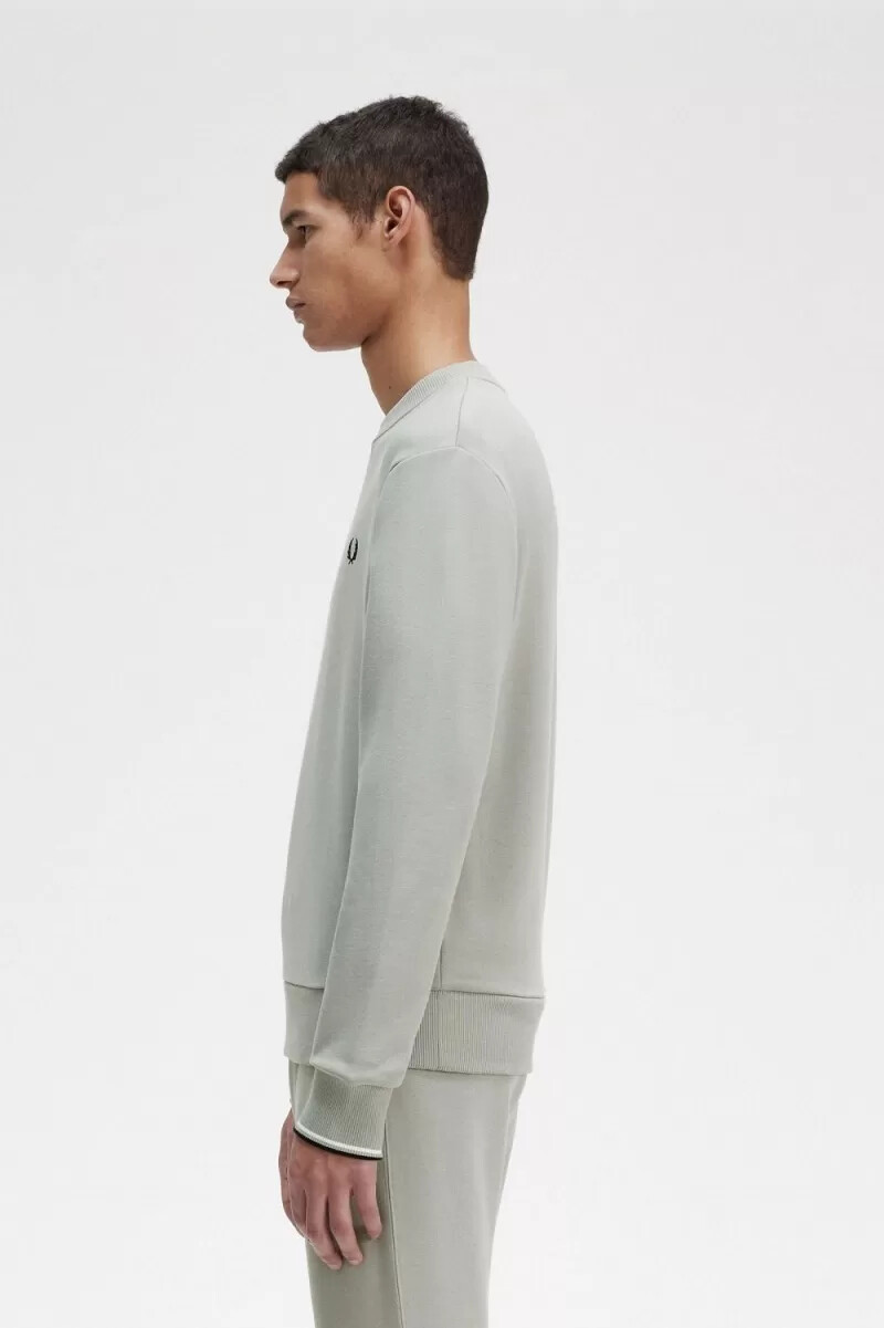 felpa girocollo da uomo fred perry grigia