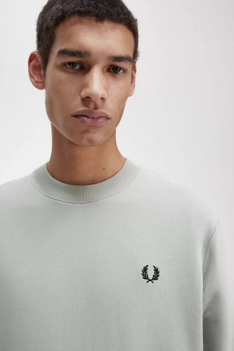 felpa girocollo da uomo fred perry grigia
