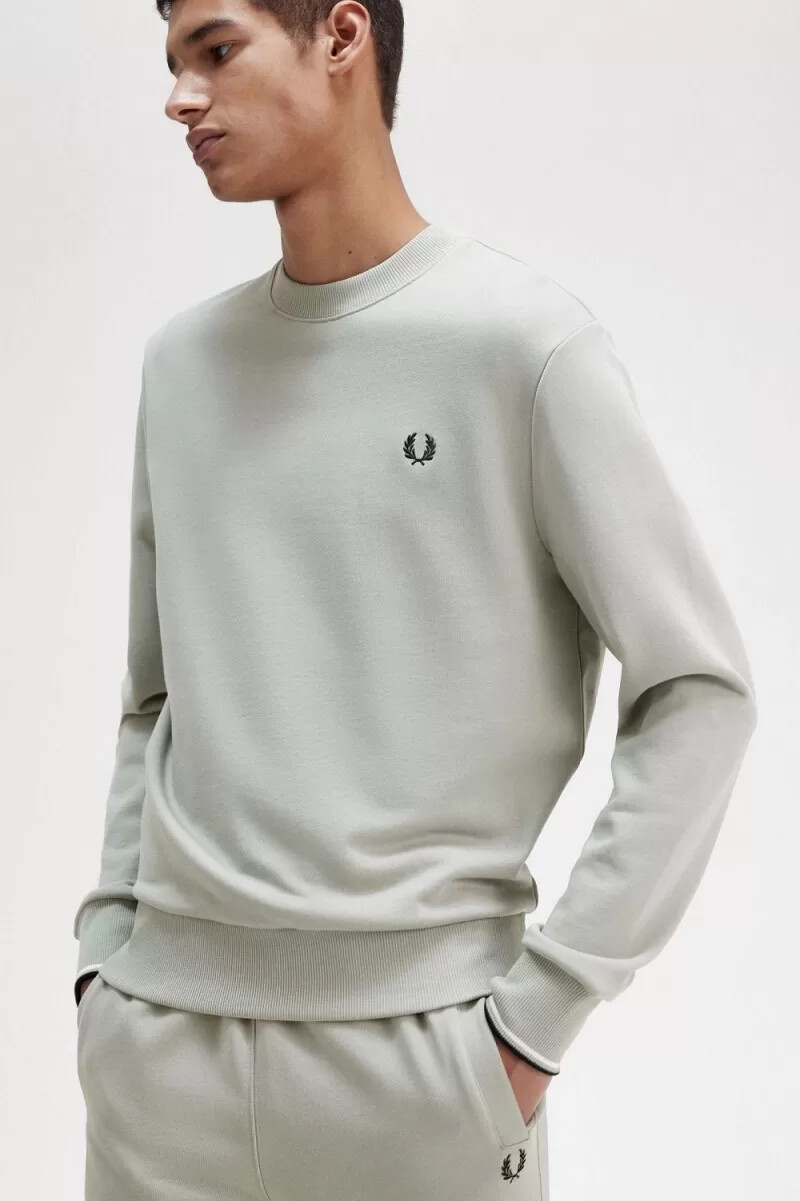 felpa girocollo da uomo fred perry grigia
