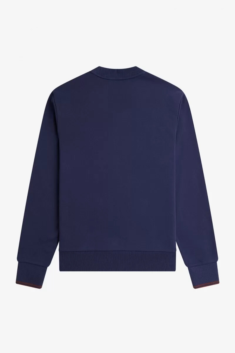felpa girocollo da uomo fred perry colore blu navy francese marrone whisky