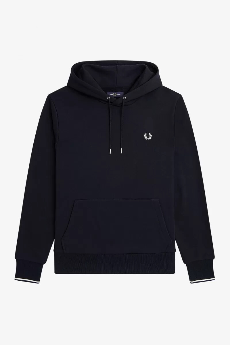 felpa con cappuccio fred perry tipped da uomo blu navy