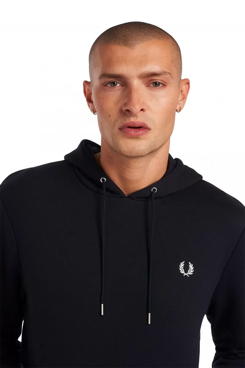 felpa con cappuccio fred perry tipped da uomo blu navy