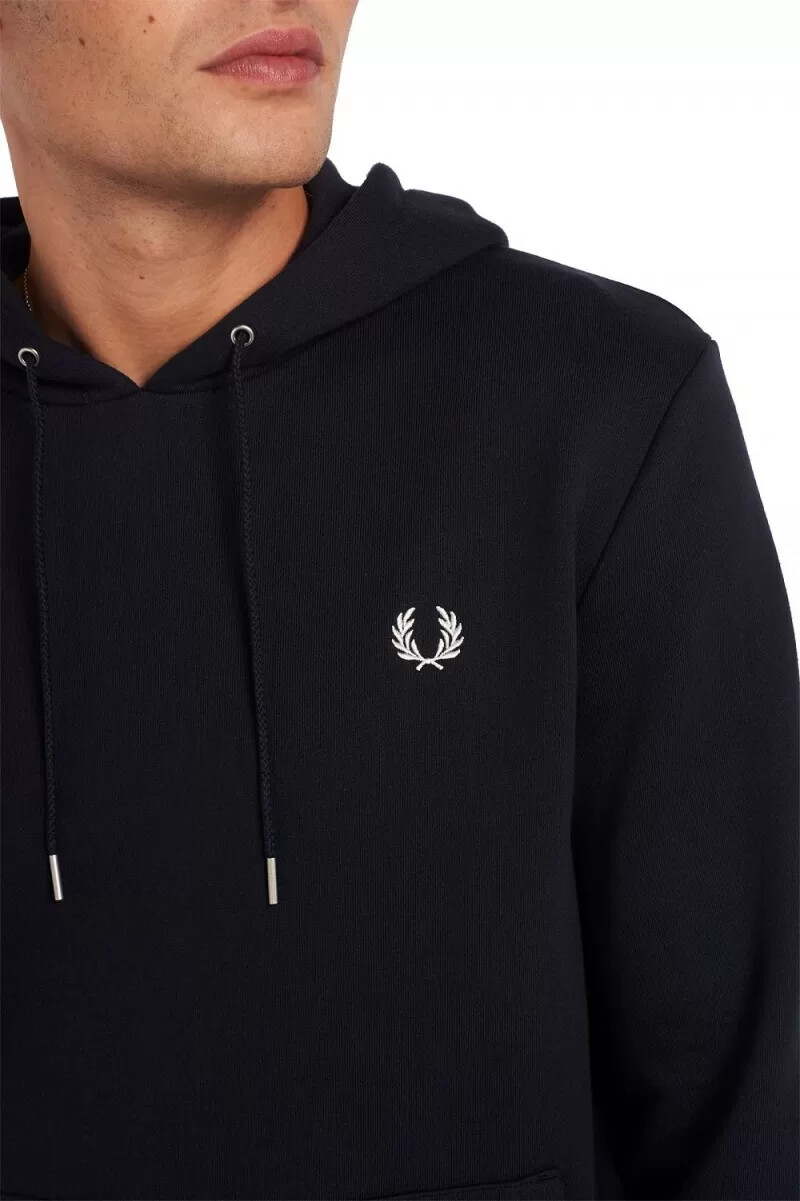 felpa con cappuccio fred perry tipped da uomo blu navy
