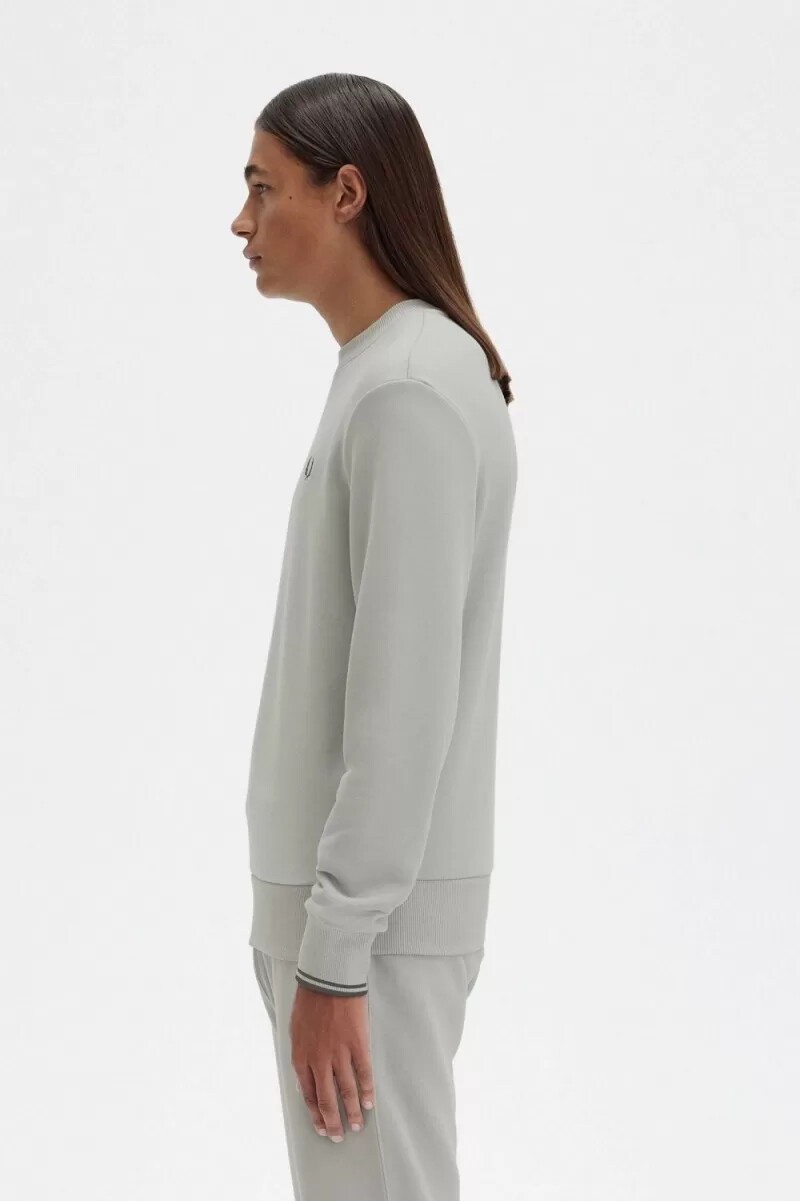 felpa girocollo da uomo fred perry grigia