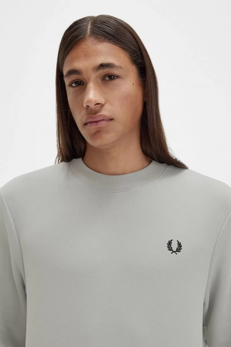 felpa girocollo da uomo fred perry grigia