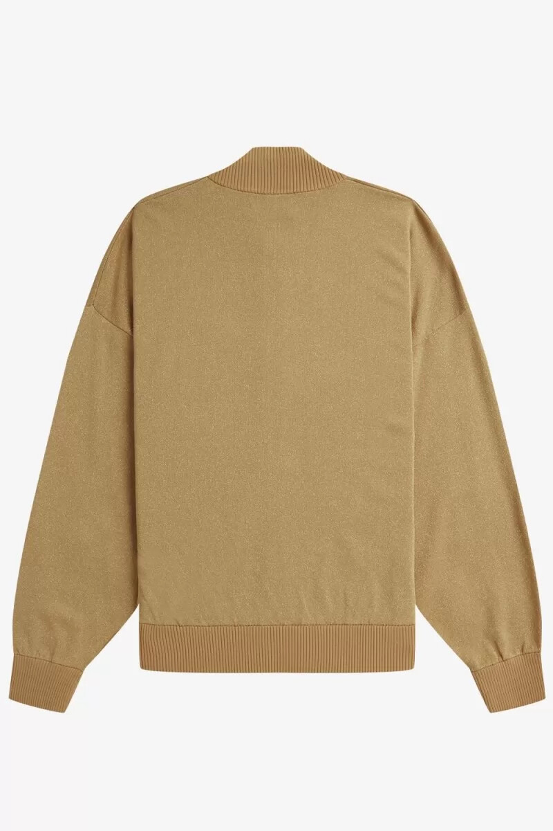 fred perry metallic knitted bomber jackets da donna 1964 gold