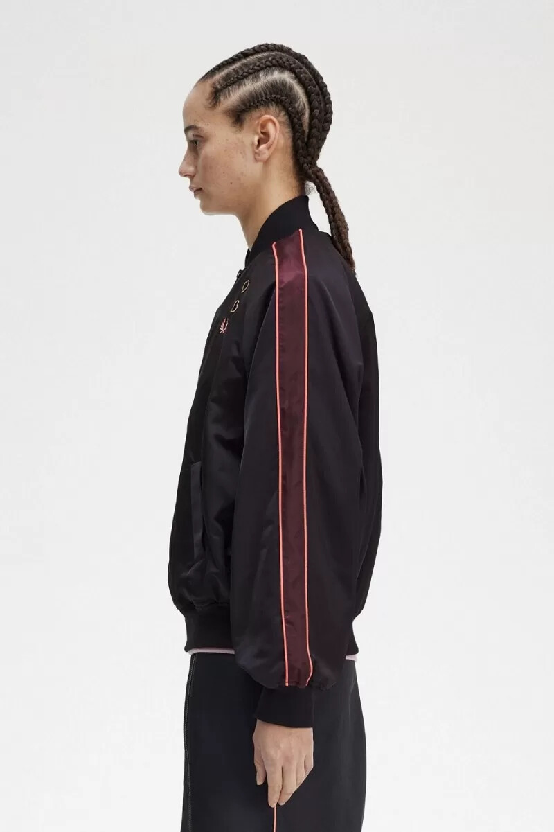 fred perry bomber con fodera stampata da donna nero