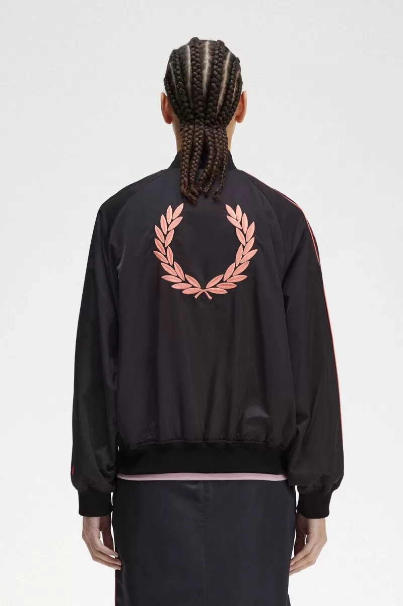 fred perry bomber con fodera stampata da donna nero