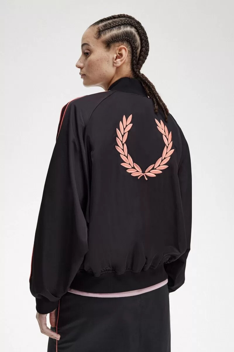 fred perry bomber con fodera stampata da donna nero