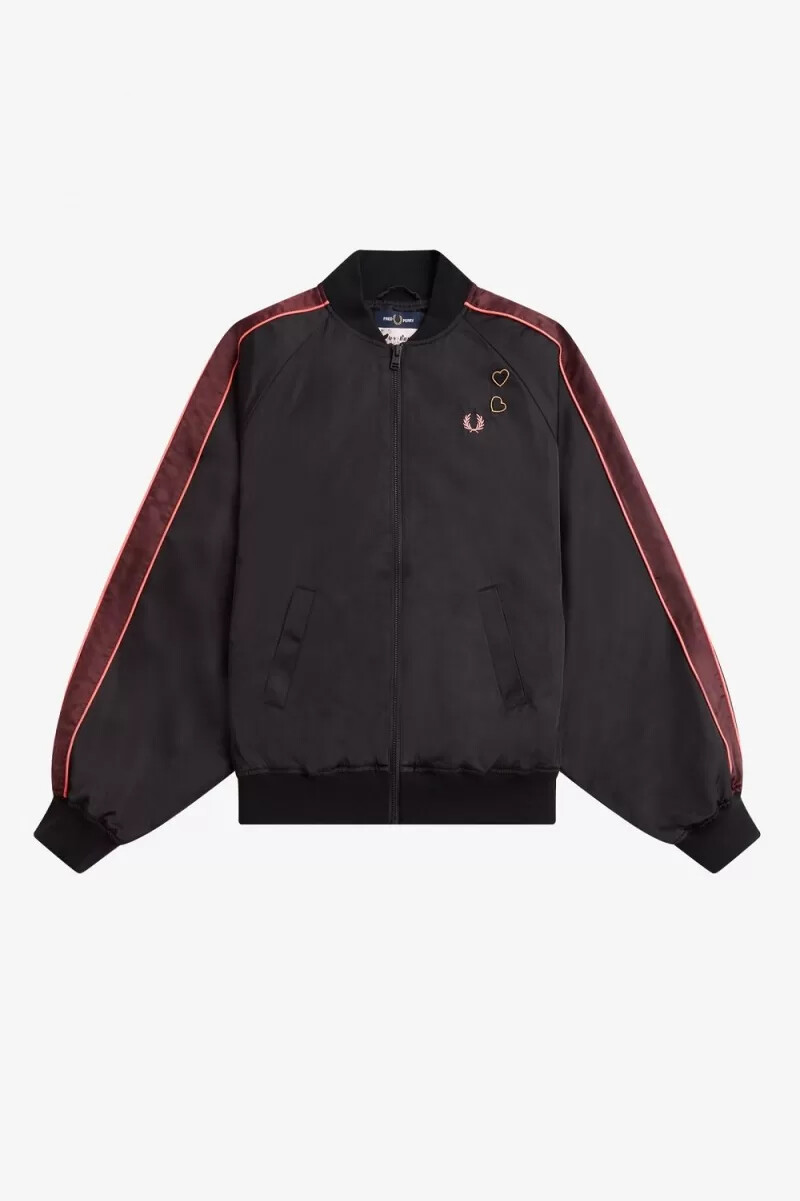 fred perry bomber con fodera stampata da donna nero
