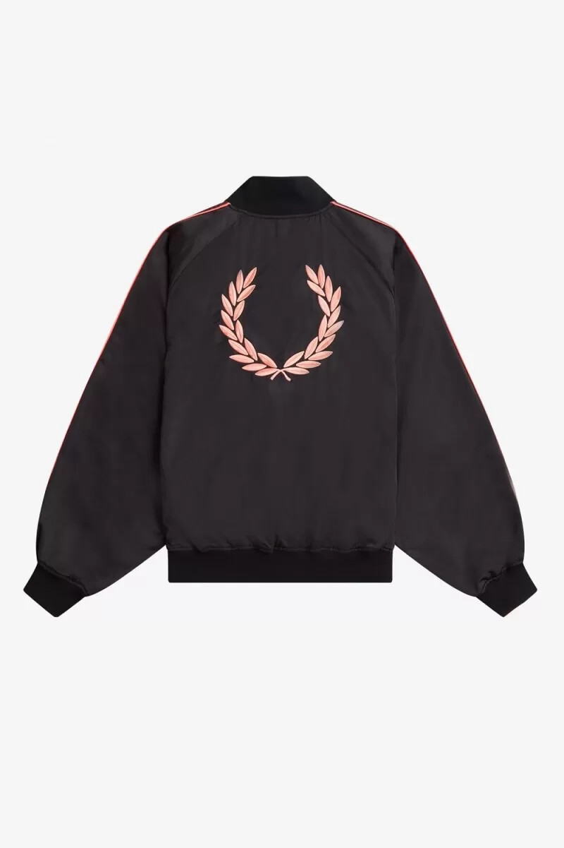 fred perry bomber con fodera stampata da donna nero
