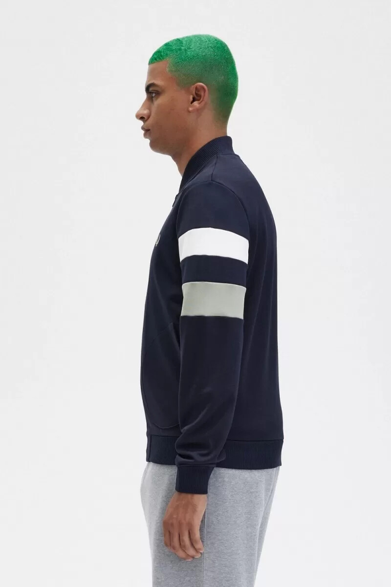 fred perry tipped sleeve - giacca sportiva da uomo blu navy