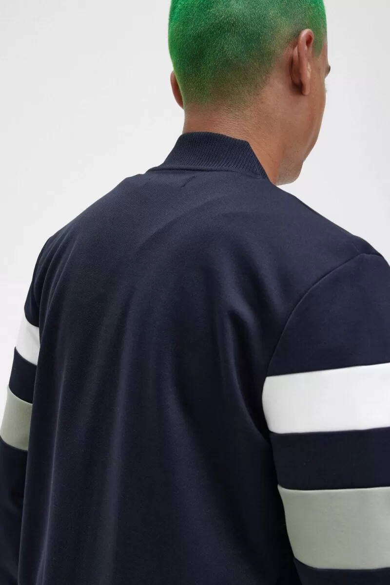 fred perry tipped sleeve - giacca sportiva da uomo blu navy