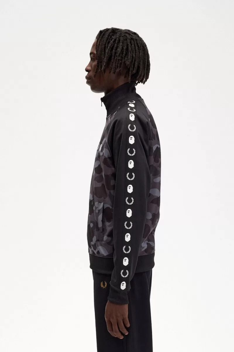 fred perry camouflage panel - giacca da uomo nera