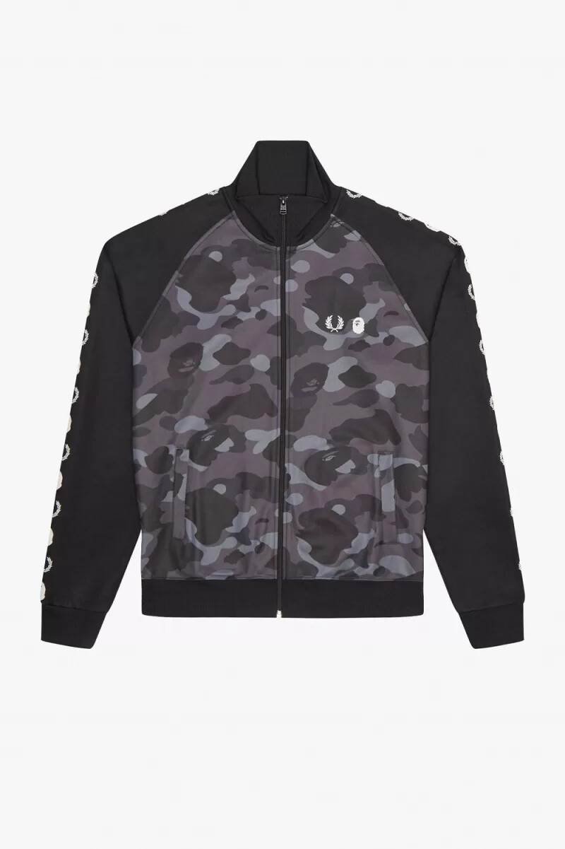 fred perry camouflage panel - giacca da uomo nera