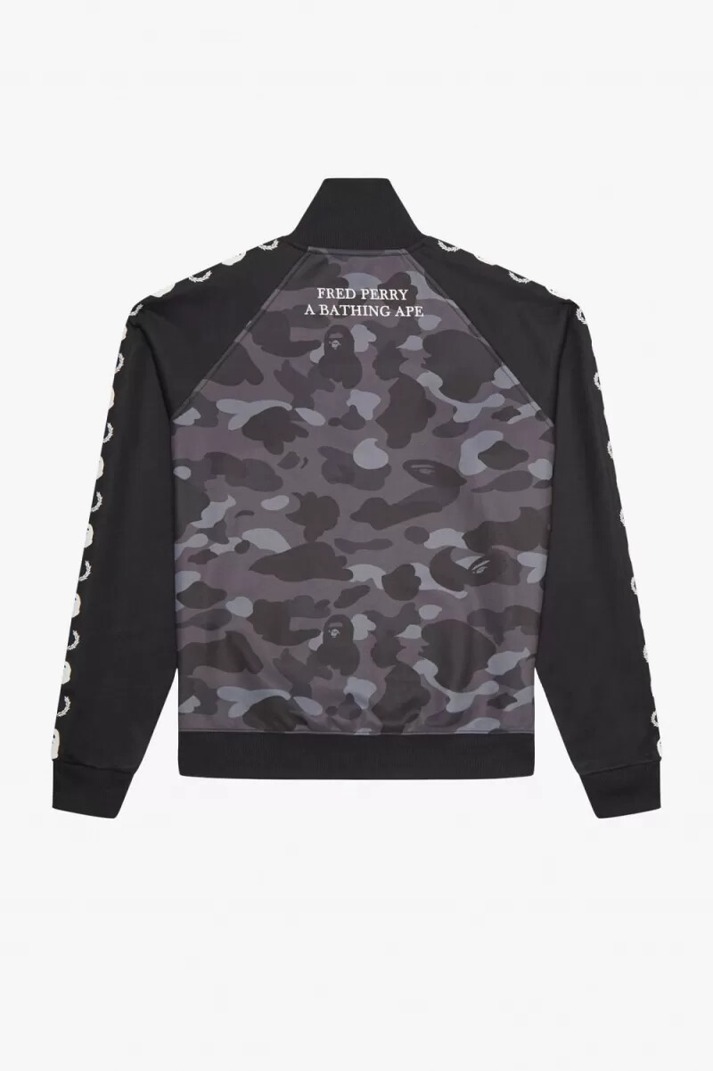 fred perry camouflage panel - giacca da uomo nera