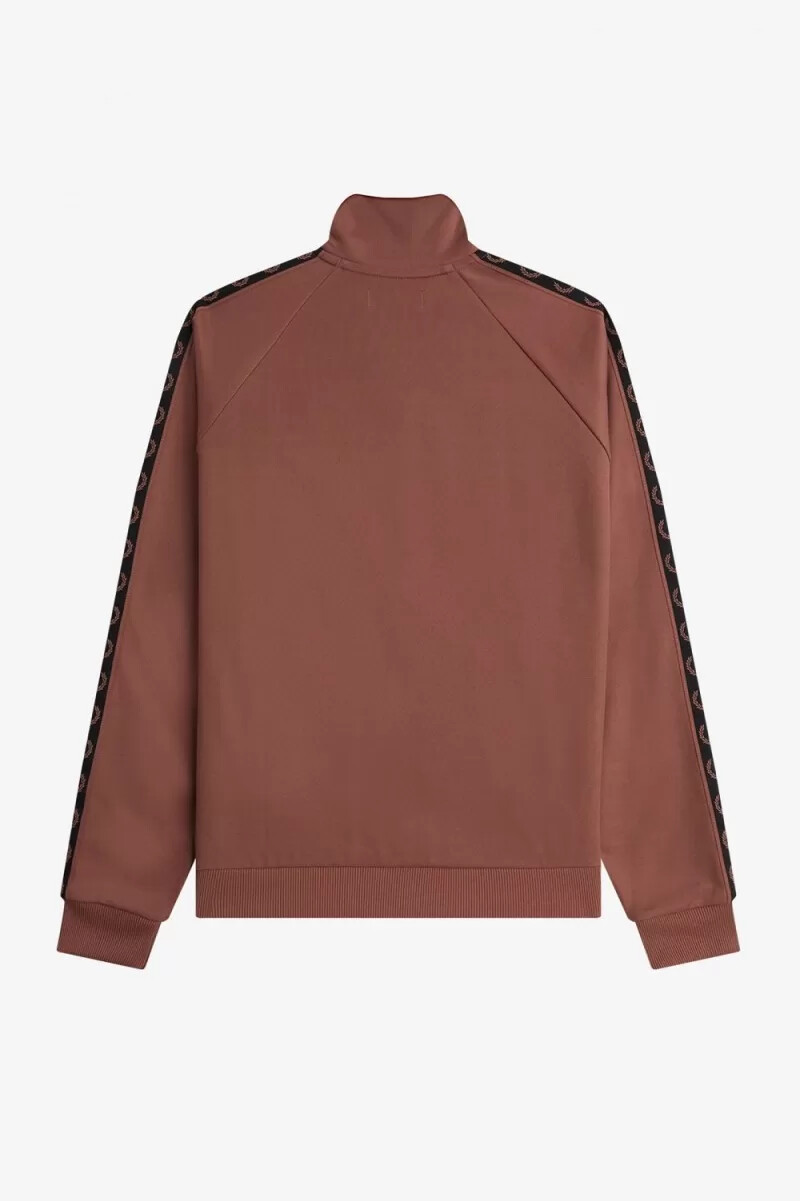 giacche da tuta da uomo fred perry contrast tape whisky brown black
