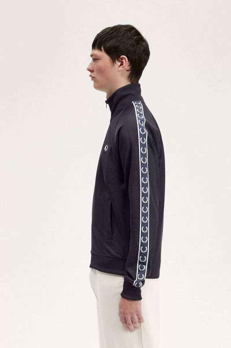 giacche da tuta da uomo fred perry contrast tape blu navy