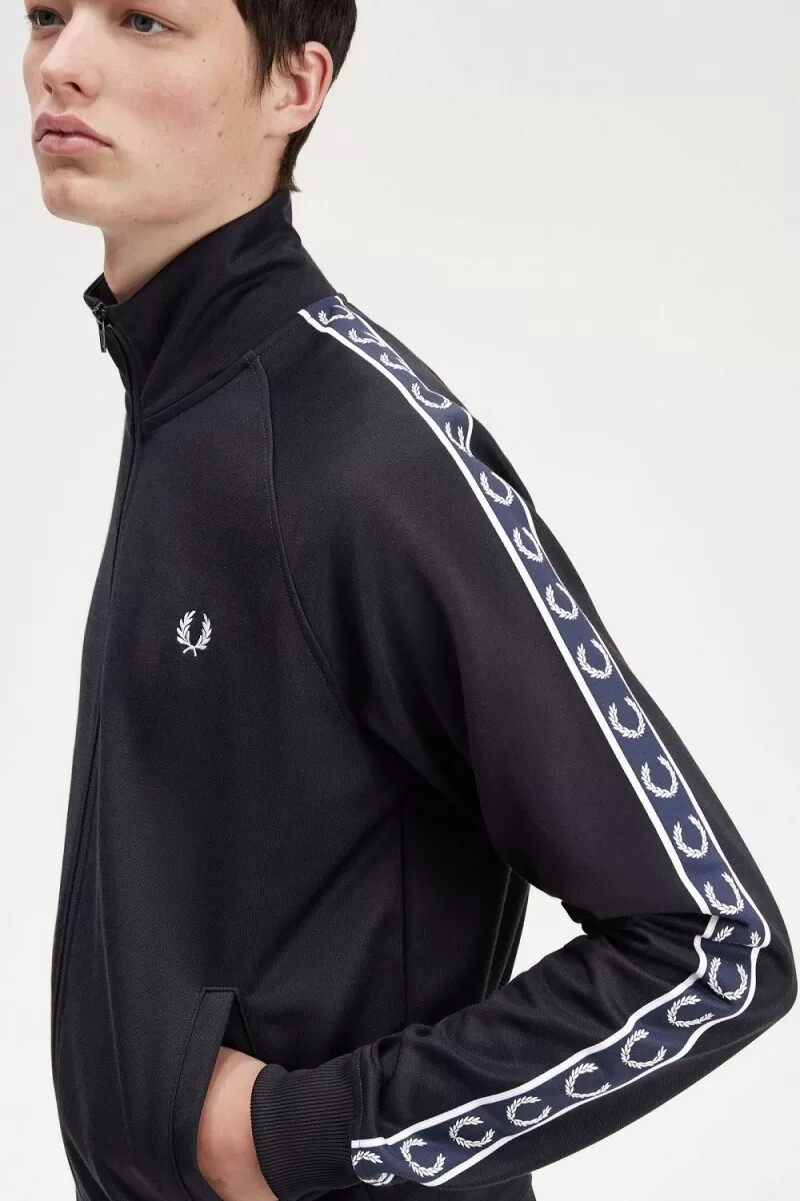 giacche da tuta da uomo fred perry contrast tape blu navy