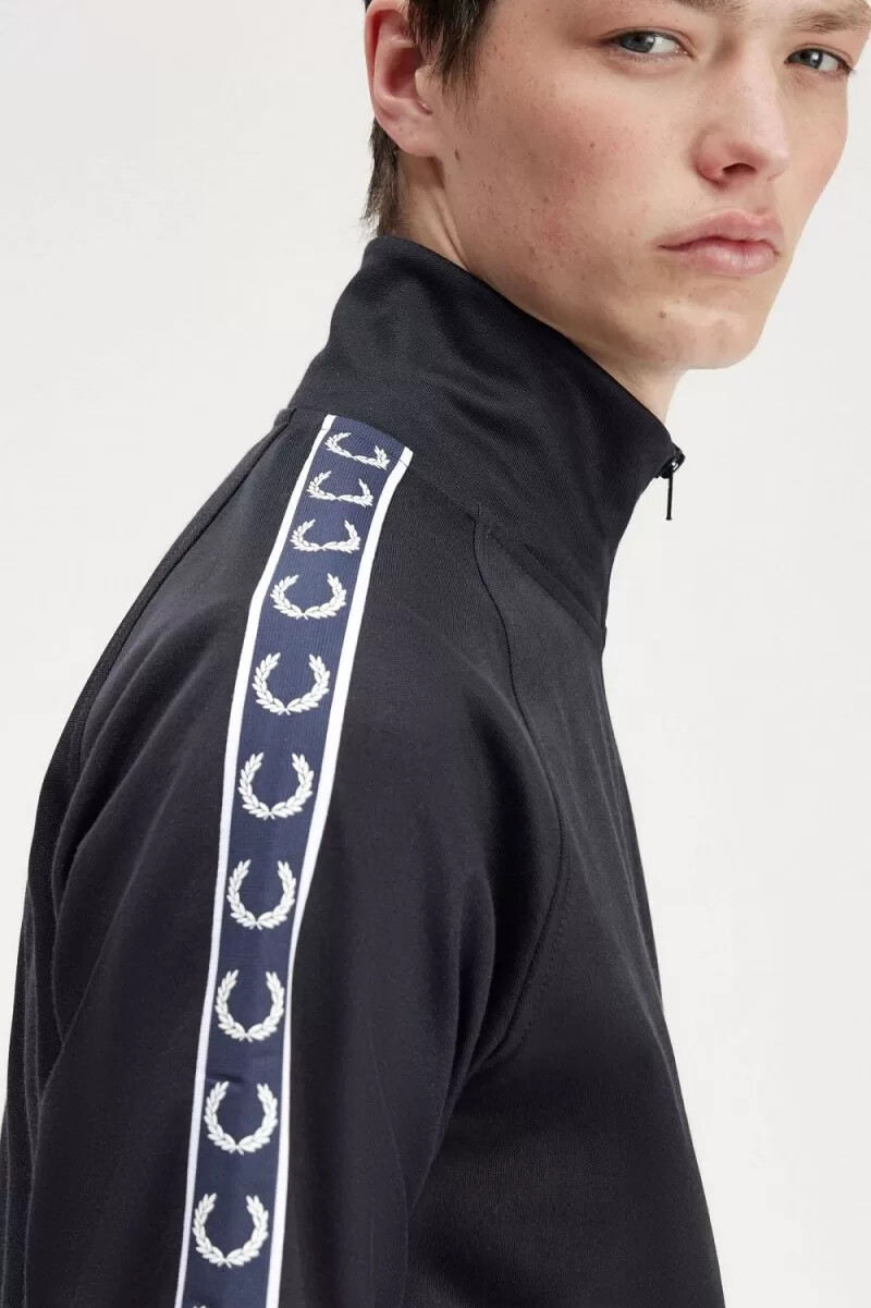 giacche da tuta da uomo fred perry contrast tape blu navy