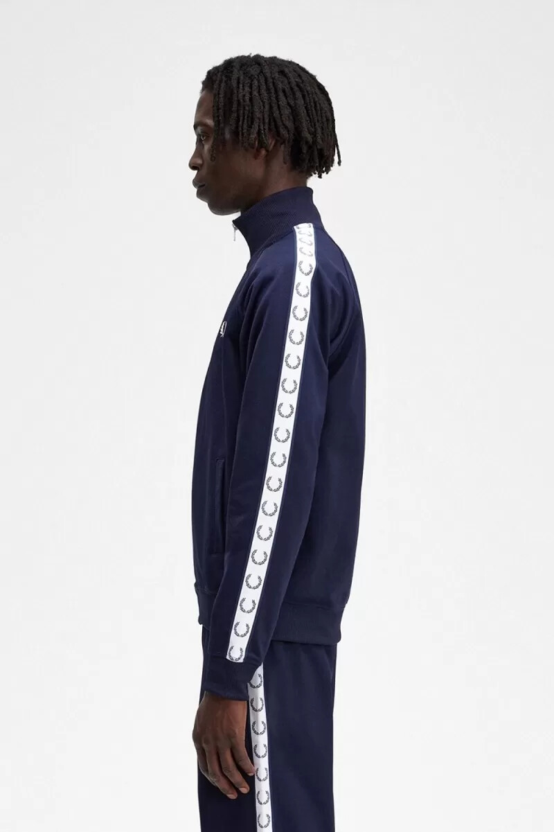 giacche da tuta da uomo fred perry taped carbon blue
